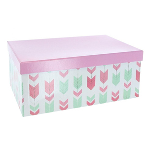 Geschenkbox - XS - Pfeile rosa - aus Papier - ca. 16 x 9,5 x 5,5 cm