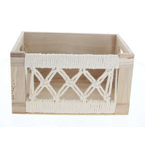 Box - geflochtene Seiten - aus Holz - ca. 30 x 20 x 16 cm