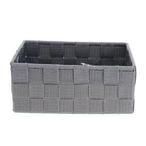 Aufbewahrungsbox grau - aus Textil - ca. 21 x 11 x 9 cm