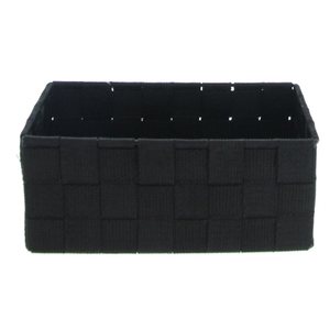 Aufbewahrungsbox schwarz - aus Textil - ca. 21 x 11 x 9 cm