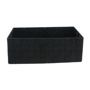 Aufbewahrungsbox schwarz - aus Textil - ca. 31 x 16 x 11 cm
