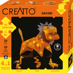 CREATTO - Löwe - Safari - 3D Puzzle mit LED-Lichtern