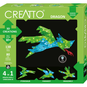 CREATTO - Drache - Dragon - 3D Puzzle mit LED-Lichtern