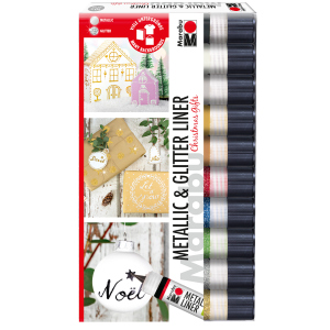 MARABU - Metallic- und Glitter Liner Set - 10 x 25 ml