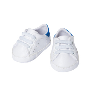 Puppen Sneakers - weiß/blau - Größe 38 - 45 cm 