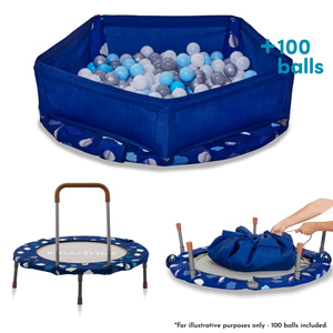 smarTrike Trampolin - ca. 90 cm - 3-in-1 Activity Center - blau