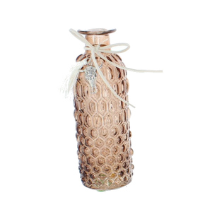 Vase - rotbraun - mit Anhänger - aus Glas - ca. 5,5 x 16,5 cm