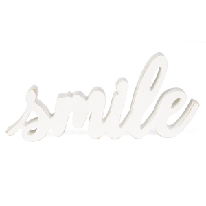 Deko-Schriftzug - Smile - aus Holz - ca. 25 x 2 x 11 cm