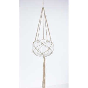 Dekohänger Schale in Netz - aus Glas und Textil - ca. 15 x 11 cm