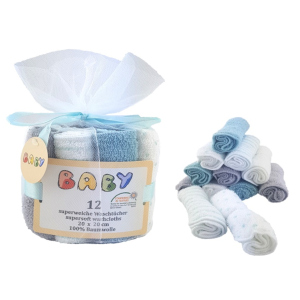 Baby-Waschtücher - 12 Stück - türkis