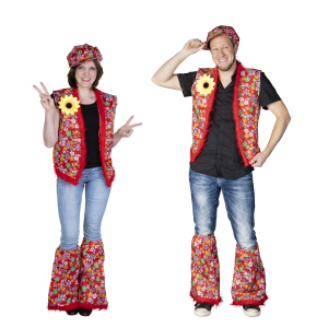 Faschingsset - Hippie - für Erwachsene - 3-teilig