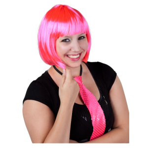 Perücke für Erwachsene - Neonpinker Bob