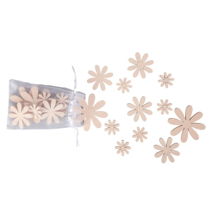 Streudeko - Blumen - aus Holz - ca. 3/5/7 cm - 20 Stück