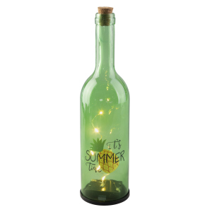 LED-Flasche - Ananas - aus Glas - ca. 7 x 29 cm