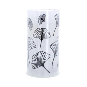 Zylinder Gingkoblätter mit LED - aus Glas