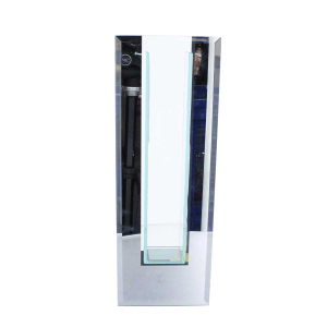 Vase rechteckig mit Spiegelrand - aus Glas - ca. 12x5,5x34 cm