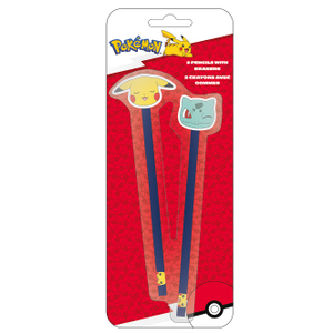 Pokémon - Bleistift mit Radierer - 2er Set