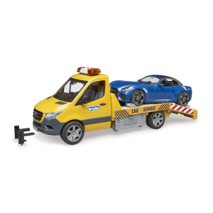 BRUDER 02675 - MB Autotransporter - Licht und Sound - mit Roadster