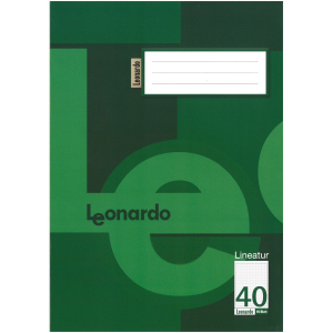 Schulheft - DIN A4 - Lineatur 40 - kariert mit umlaufendem Rand - 16 Blatt