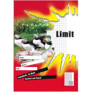 Schulheft - DIN A5 - Lineatur 10 - kariert mit Rand - 16 Blatt