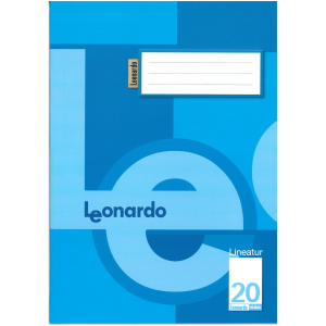 Schulheft - DIN A4 - Lineatur 20 - blanko mit Linienblatt - 16 Blatt