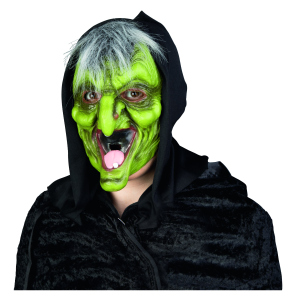 Halloweenmaske - Grüne Hexe - für Erwachsene