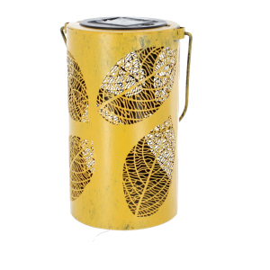 Solar Laterne Blätter - aus Metall - ca. 12 x 12 x 19 cm