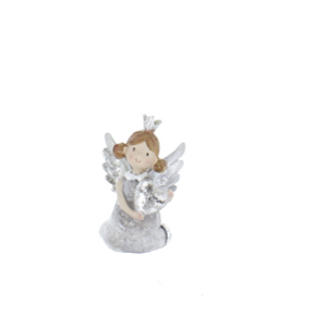 Schutzengel mit Herz - aus Polyresin - ca. 5,5 x 5,5 x 9 cm