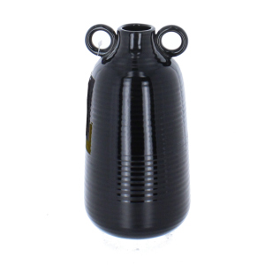 Vase bauchig schwarz - ca. 10 x 10 x 19,5 cm
