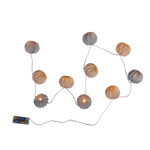 Lichterkette Kugeln grau/blau - mit 10 LED - ca. 6,5 x 200 cm