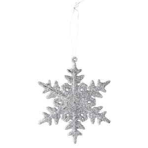 Baumhänger Schneeflocke silber - bruchsicher - 9,5 cm - 6 Stück