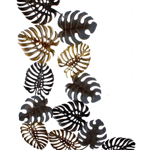 Wanddeko Blätter - aus Metall - 104x1x55,5 cm