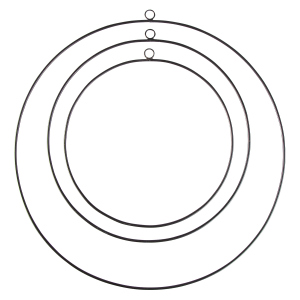 Dekohänger - Ringe - 3 Stück - schwarz