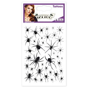 Tattoos Halloween - Spinnen - schwarz - 1 Bogen