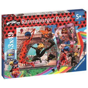 Miraculous Puzzle - Unsere Helden Ladybug und Cat Noir - 3 x 49 Teile