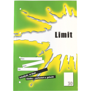 Schulheft - DIN A4 - Lineatur 30 - blanko mit Linienblatt - 16 Blatt