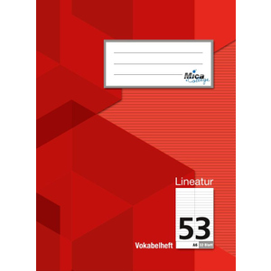 Vokabelheft - DIN A6 - Lineatur 53 - 2 Spalten - 32 Blatt
