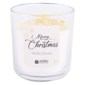 Duftkerze im Glas - ca. 8 x 9 cm - Vanille