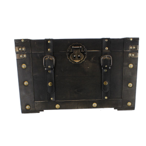 Truhe - L - braun - aus Holz - ca. 48 x 30 x 29,5 cm