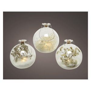 LED-Kugel - Trockenblumen - Ø = ca. 10 cm - 1 Stück