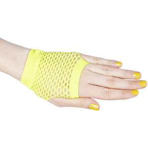 Netzhandschuhe - für Erwachsene - kurz - neongelb