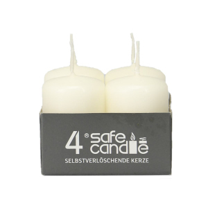 Stumpenkerzen - weiß - 4er Set - ca. 5 x 8 cm