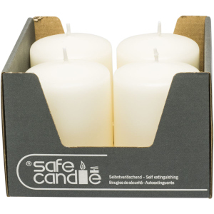 Stumpenkerzen - weiß - 4er Set - ca.  6 x 10 cm