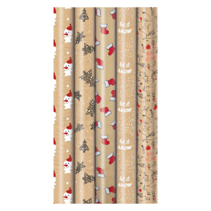 Geschenkpapier - Flock - Weihnachten - ca. 200 x 70 cm - 1 Rolle