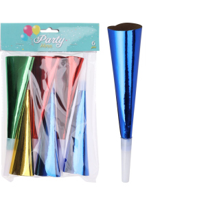 Partytröten - 6 Stück - metallic