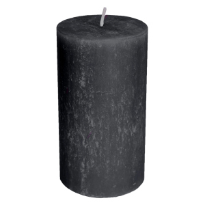 Stumpenkerze - Rustic - ca. 7 x 13 cm - anthrazit