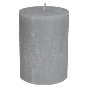 Stumpenkerze - Rustic - ca. 7 x 8 cm - grau
