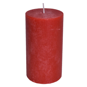 Stumpenkerze - Rustic - ca. 7 x 13 cm - kaminrot