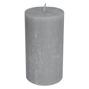 Stumpenkerze - Rustic - ca. 7 x 13 cm - grau