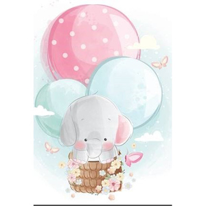 Geschenktasche - Elefant mit Luftballons - ca. 26 x 32 x 12,5 cm